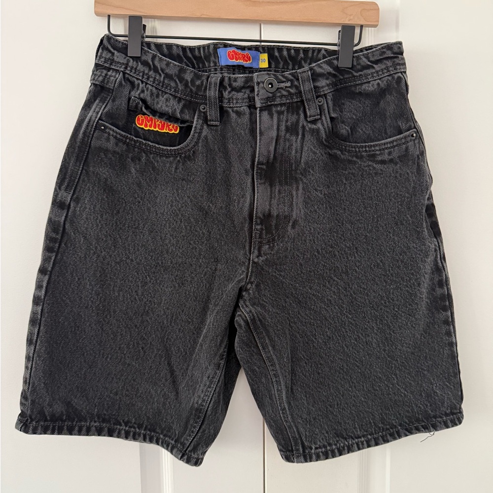 Empyre Black Jean Shorts Vintage Wash